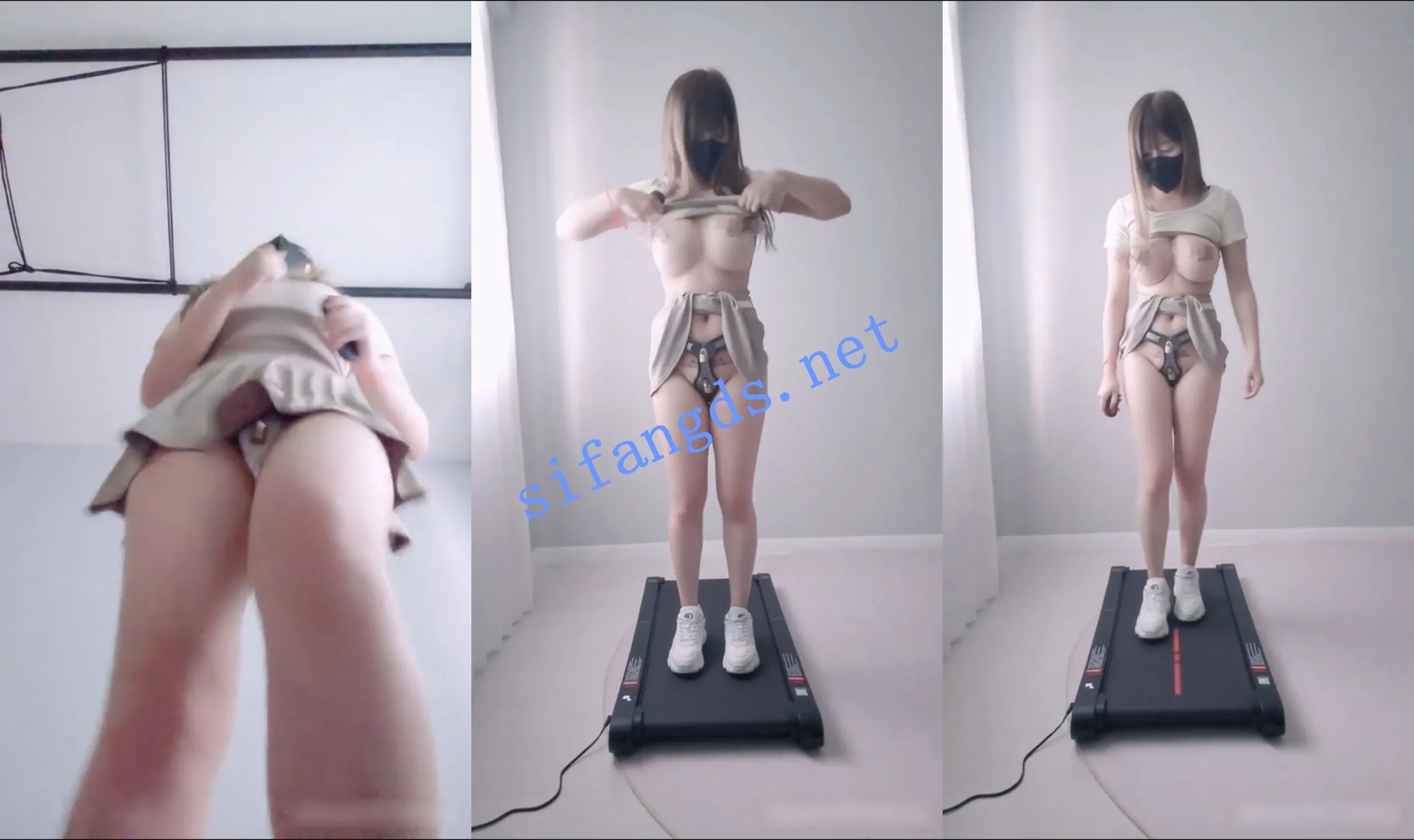 ❤️小小Q｜羞耻露出 穿着贞操裤在跑步机上运动露出